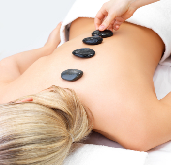 Hot stone massage in the day spa